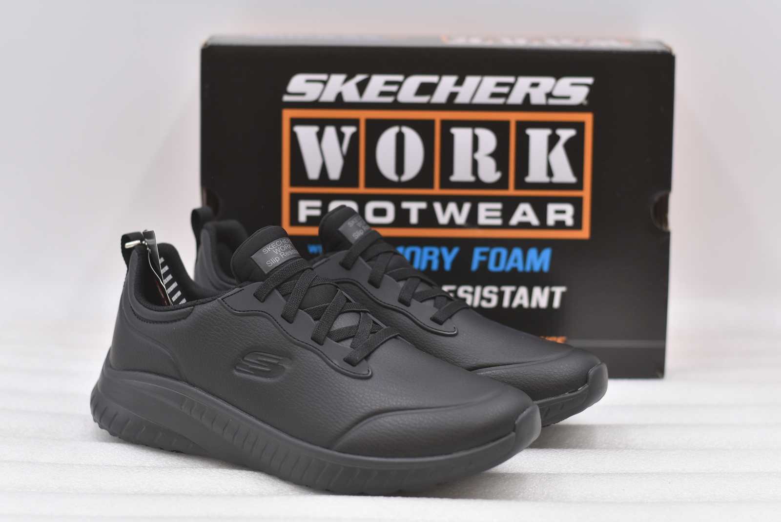 Women’s Skechers Work Relaxed Fit Sqaud Chaos Slip-Resistant Sneaker, Black, 9.5