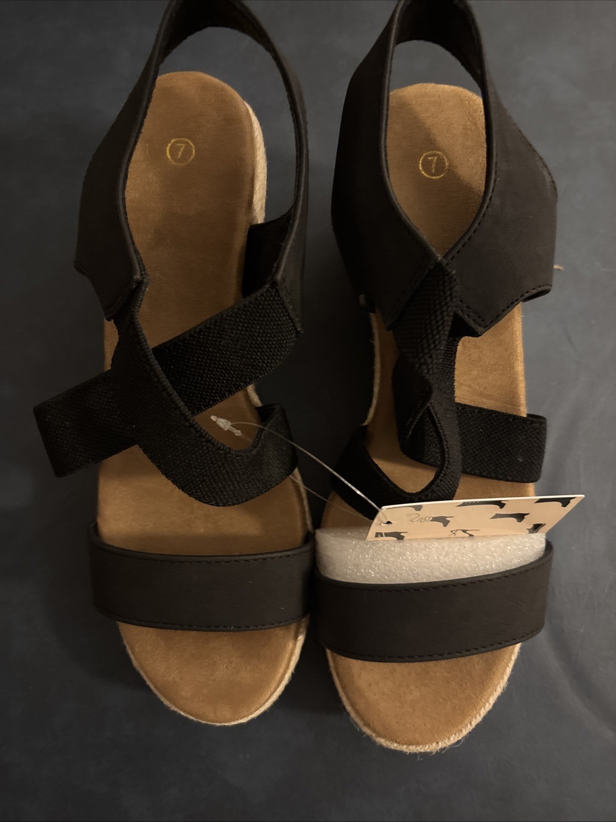 My Soft JDJ-01/Black PU Sandals Size 7 New in Box!
