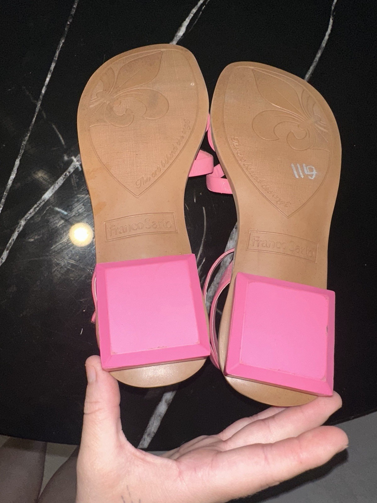 NEW Franco Sarto 7 Parker Pink Strappy Women’s Summer Beach Vacation Sandals