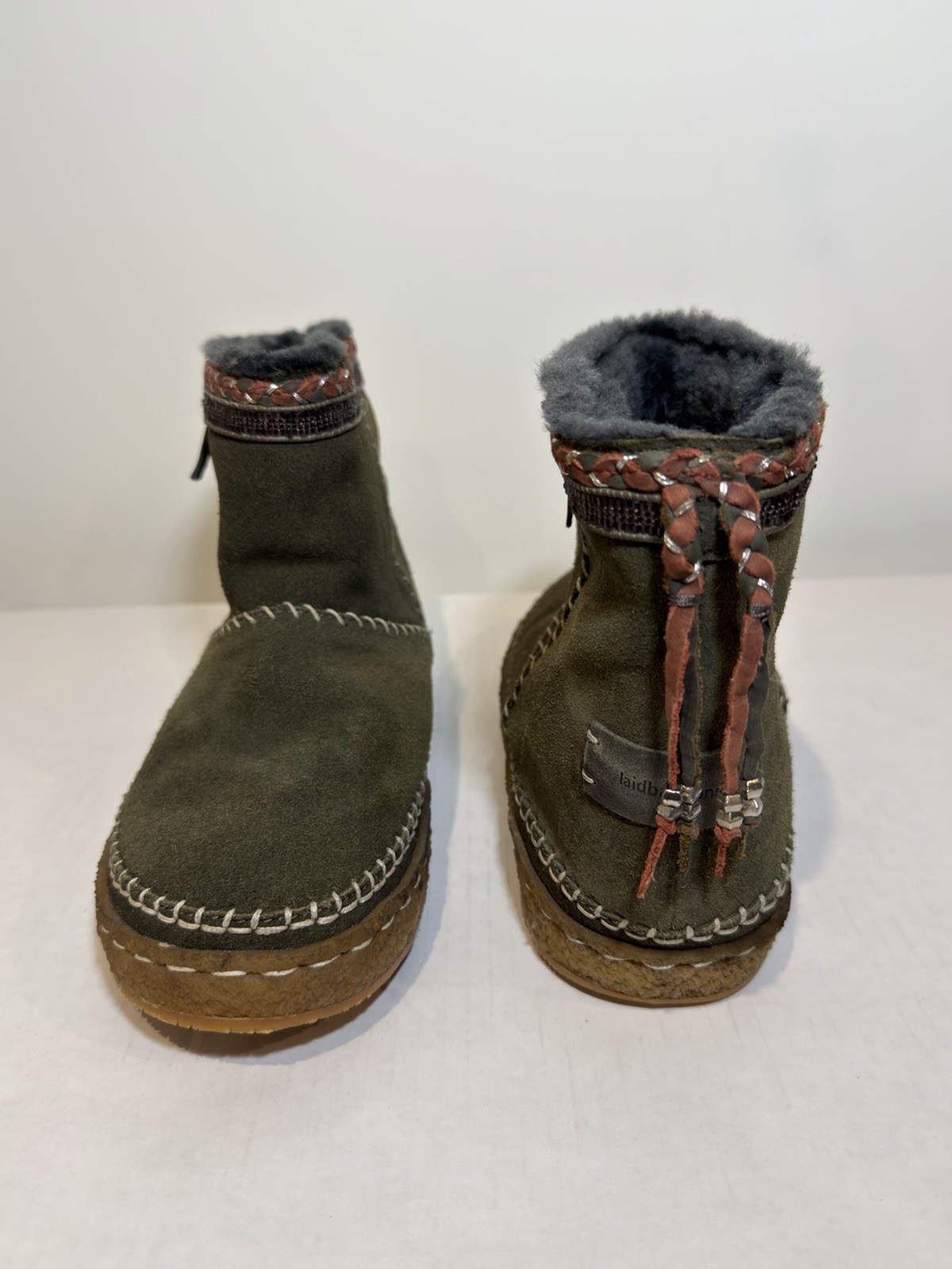Laidback London🔥Boote Suede Sheepskin/Boho/Prairie/Western/Grunge Sz~40/US 9💥