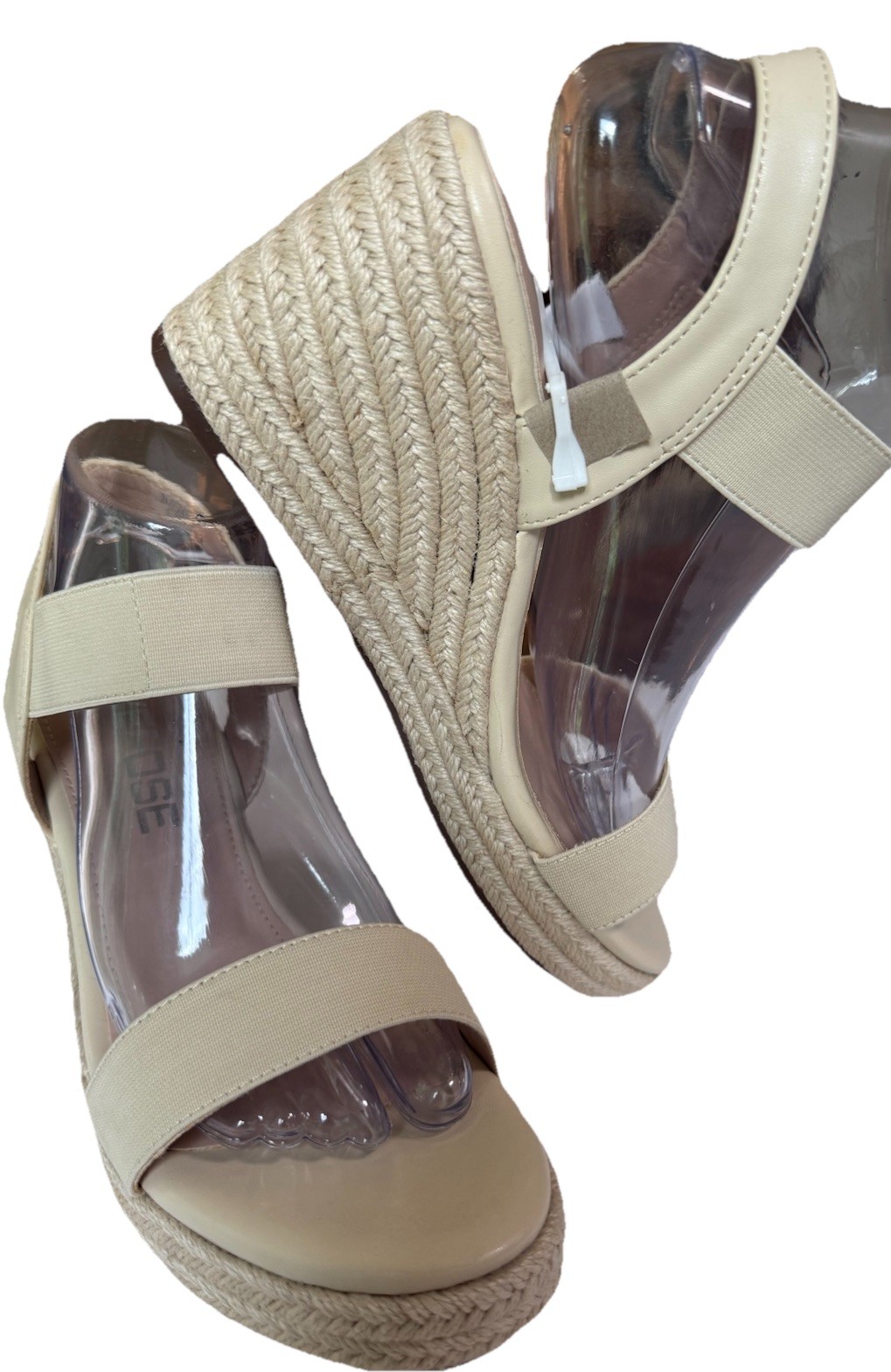 Vepose Beige Platform Wedge Espadrilles Open Toe Sandals Women’s Size 8.5 New