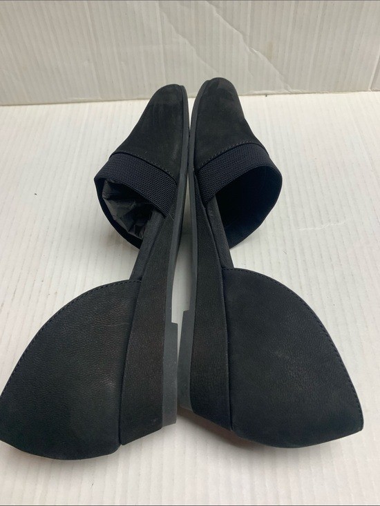 Eileen Fisher Ida Black D’orsay Suede Minimalist Flats Size 9