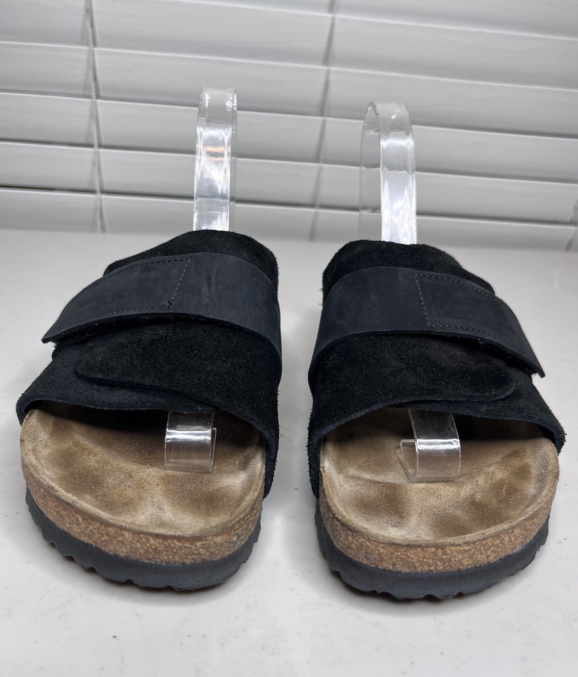Birkenstock Kyoto Nubuck-Suede Leather Slide-On Sandals Sz 38