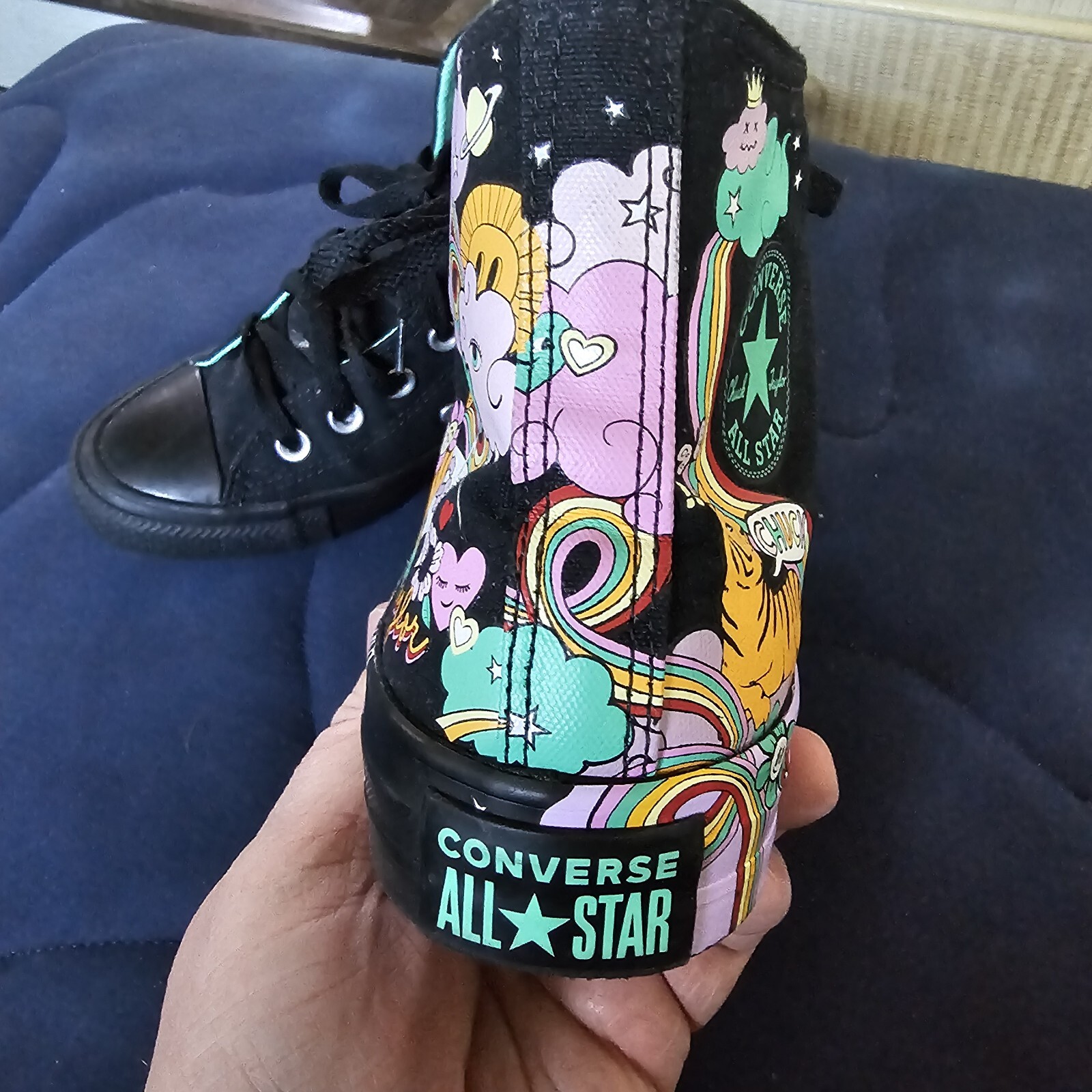 Converse Chuck Taylor All Star Psychedelic Black Multicolor Mens Sz 4 Womens 6