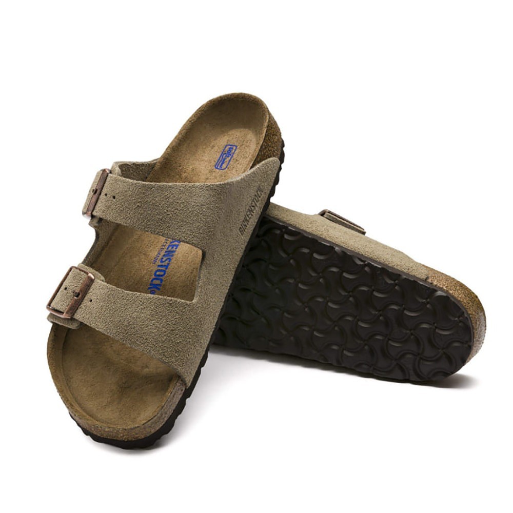 Birkenstock Arizona Suede Leather Soft Footbed Unisex Sandals – Taupe