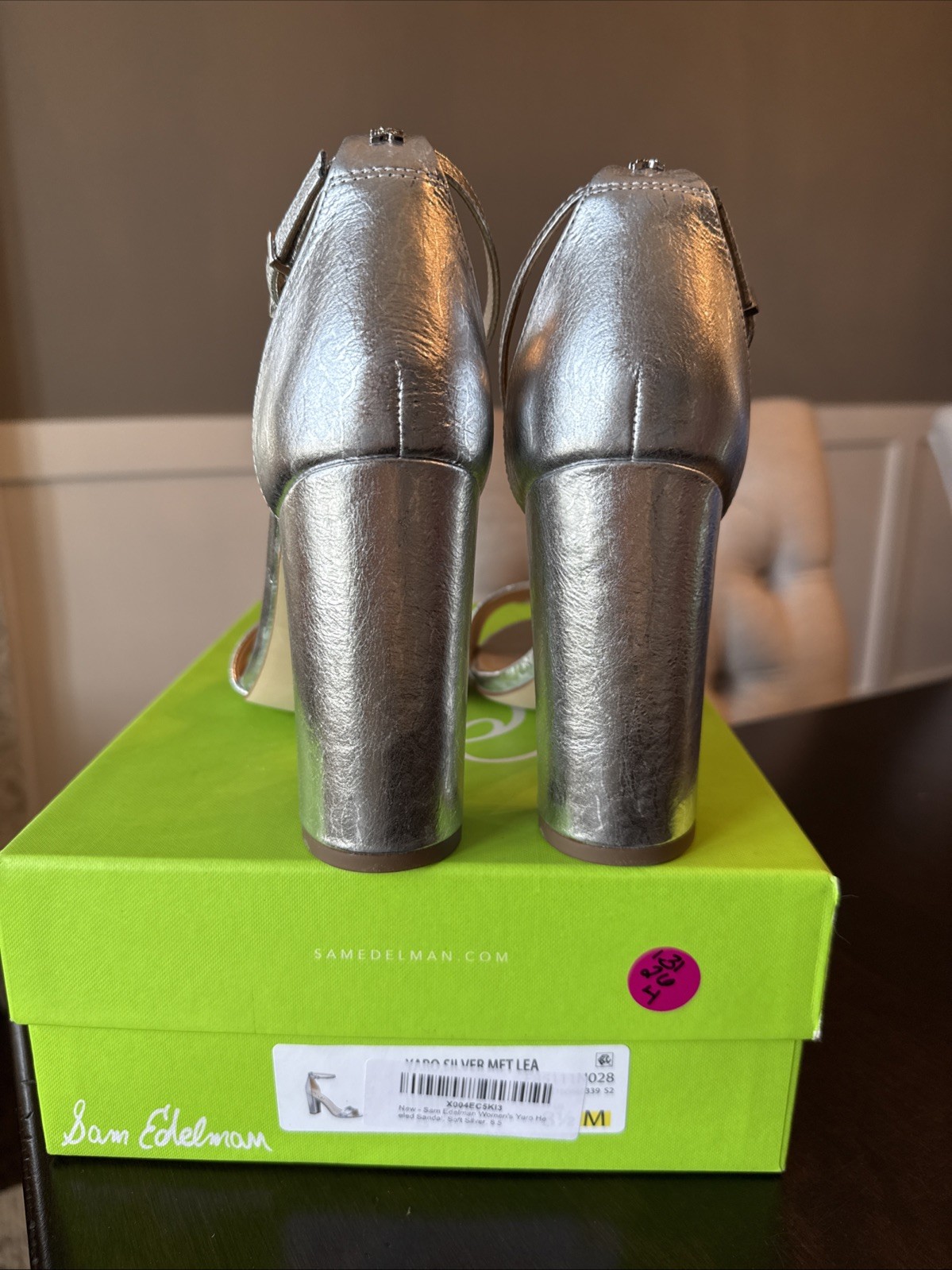 Women’s Size 8.5 Sam Edelman Yaro Silver Heels