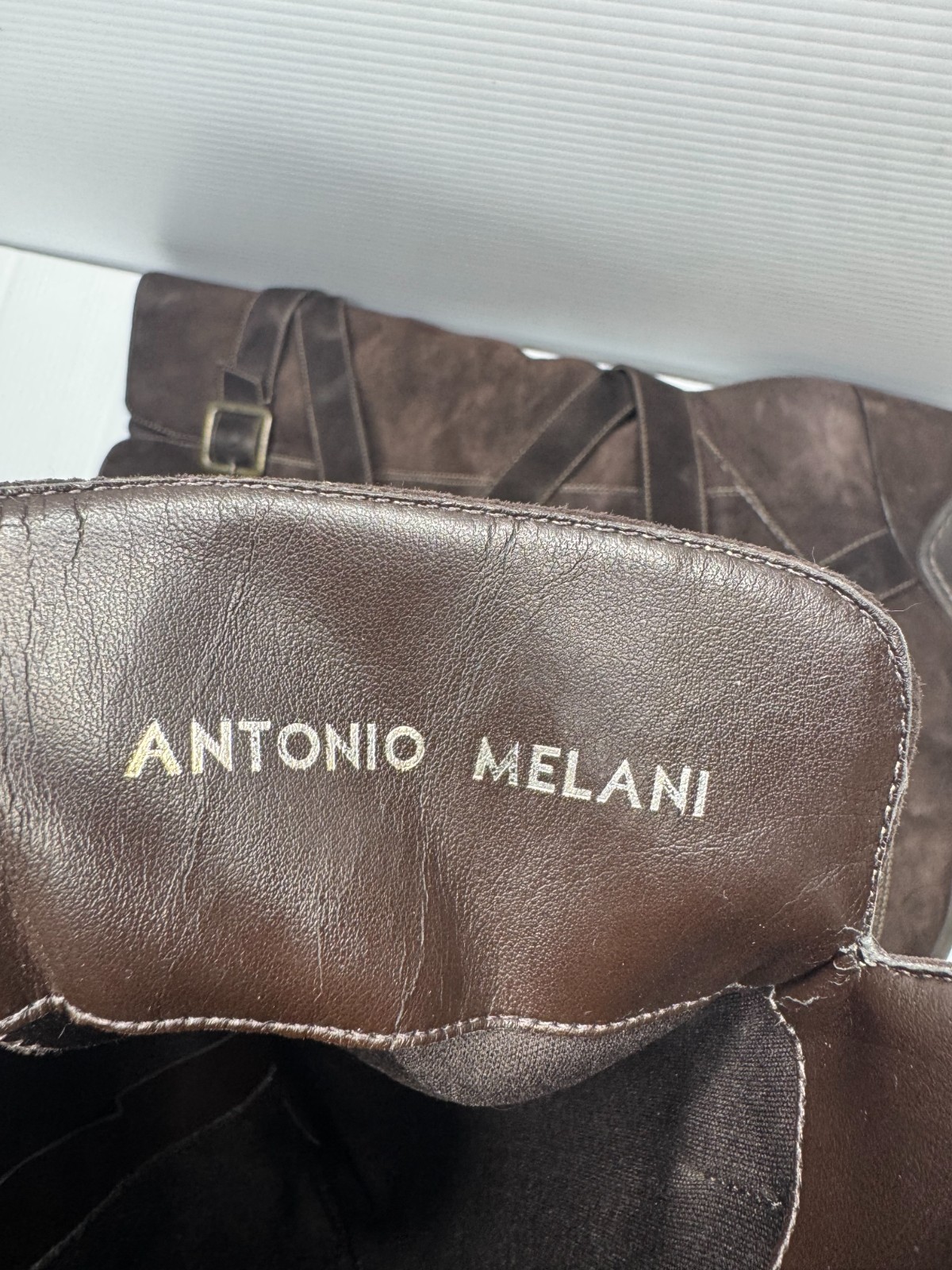 Antonio Melani Womans Soft Suede Leather Brown 15″ Height Long Boots 8.5 M