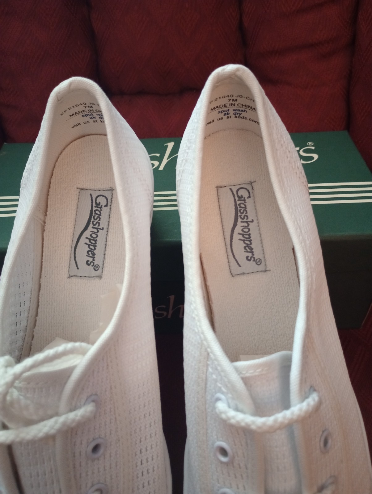 Grasshoppers Skiff CVS White Mesh Sneakers Size 7 M New In Box Breathable