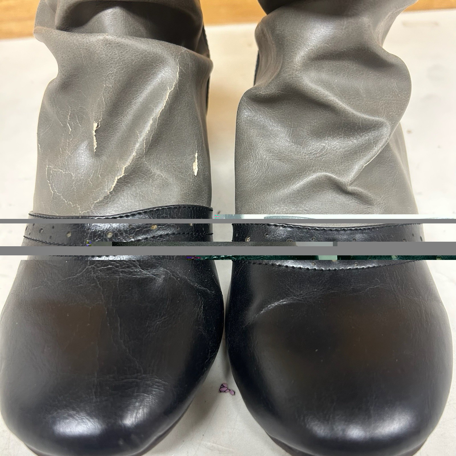 Women’s Short Boots Gray Black Size 24.0cm EEE Used