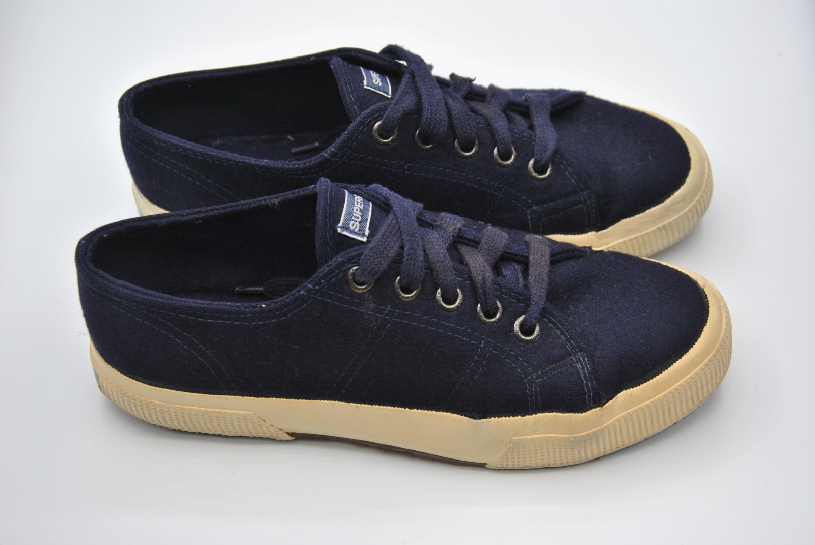 Superga Loro Piana Cashmere Women Shoes Sneakers EUR 36 USA 5 Navy Blue 7823S