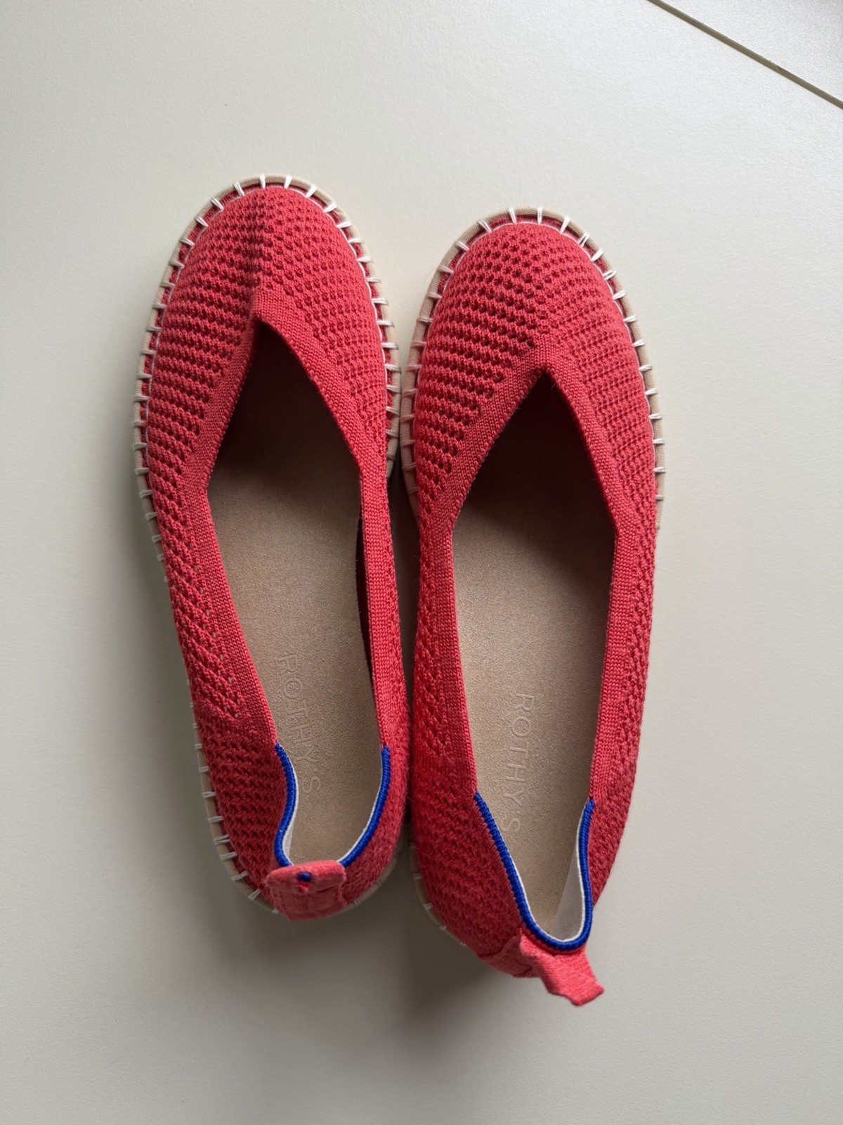 Rothy’s The Espadrille Flats Reddish Knit Slip-On Shoes Size 8