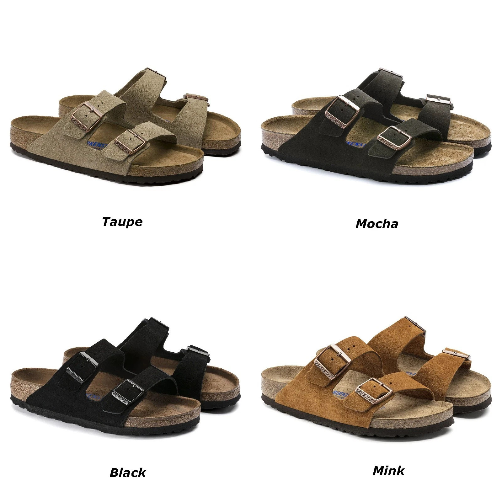 Birkenstock Arizona Soft Footbed Suede Leather Sandals Unisex Shoes Sizes US6–12