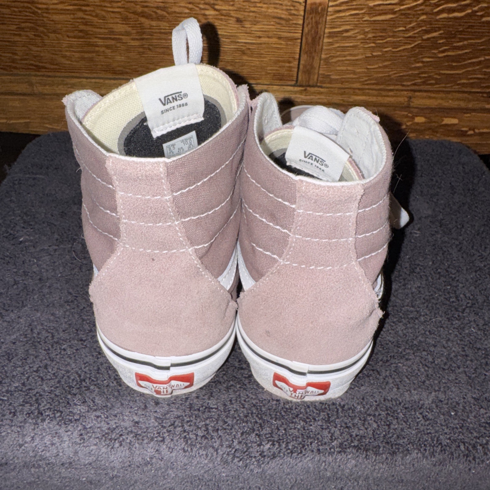 Vans Sk8 Hi Tapered Women’s 10.0 or men’s 8.5 Pink Rose Smoke Canvas Skate Shoes