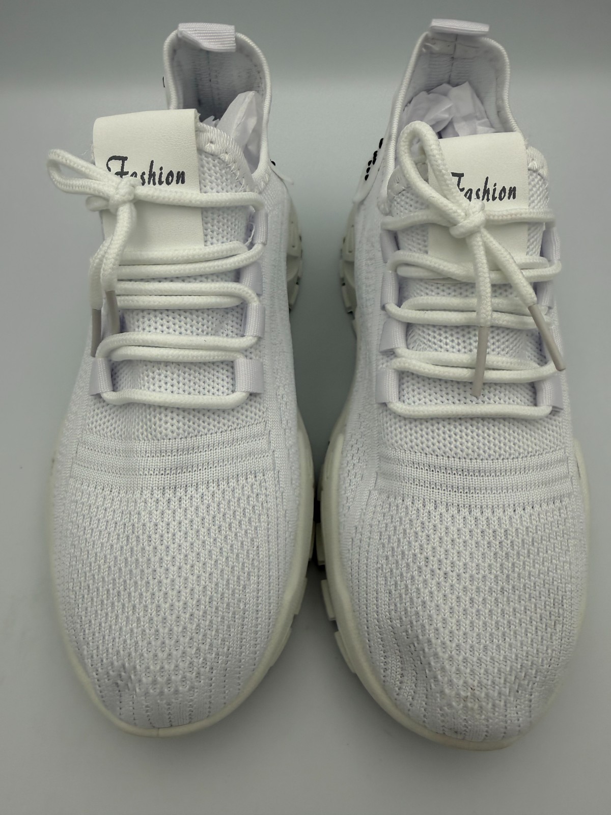 New Unbranded White Fashion Sneakers Womens Size 6.5 EU 37 Knit Athletic Shoes