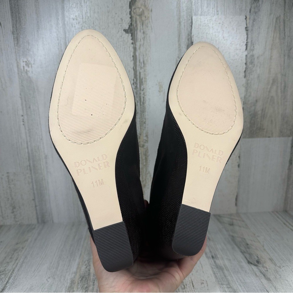 Donald Pliner Wedge Pump Tanah Women’s 11 Textile Leather Brown Chocolate