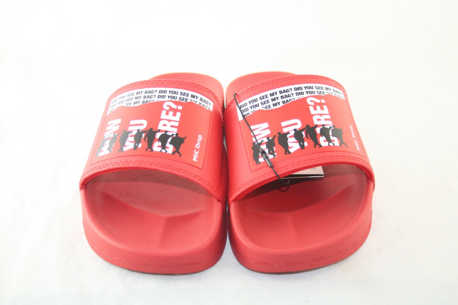 BTS IDOL WOMEN’S SLIDE SANDAL MICDROP006 RED/BLACK