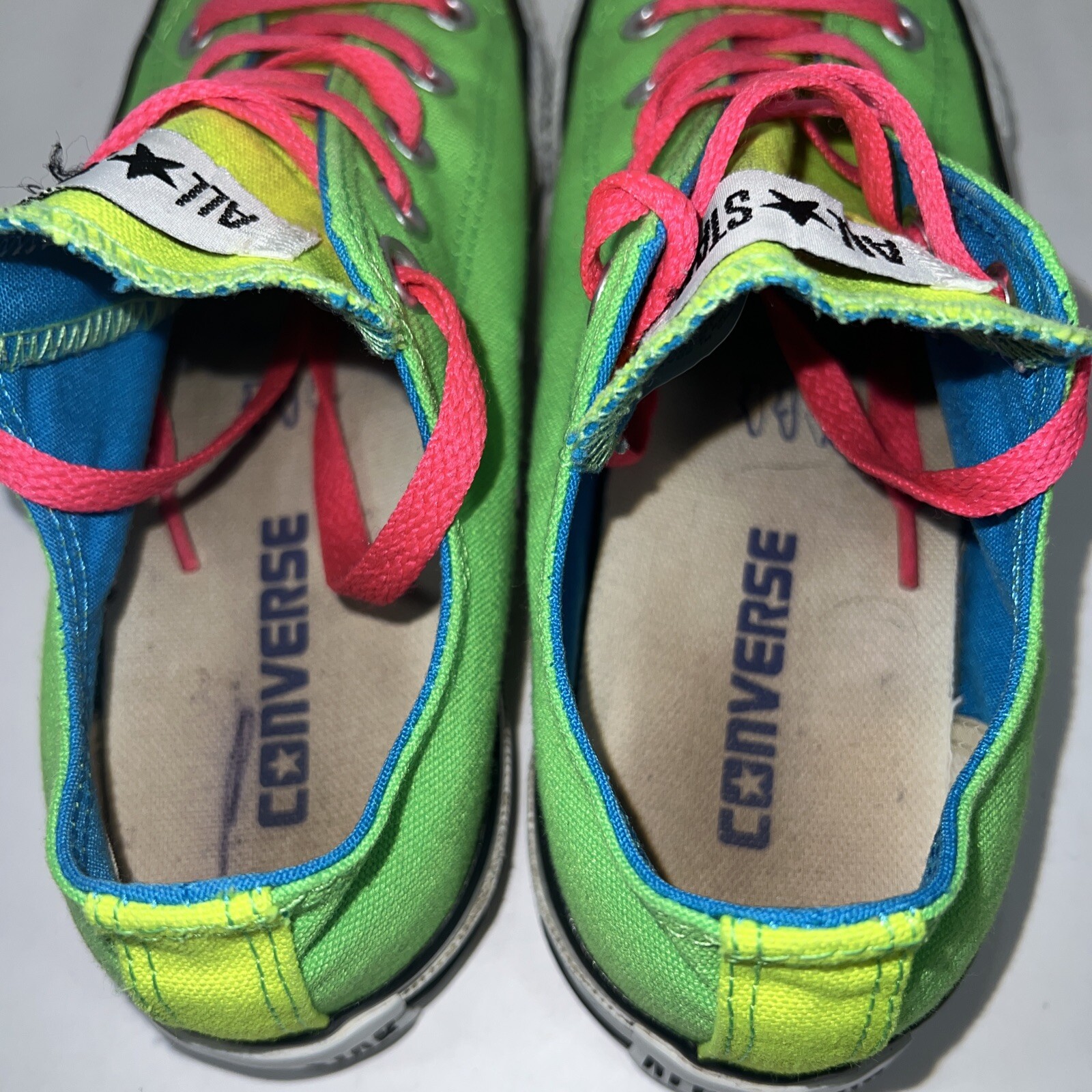 Converse All Star Green Yellow Aqua Mens 4 Womens 6 Running Sneaker Shoe Walk