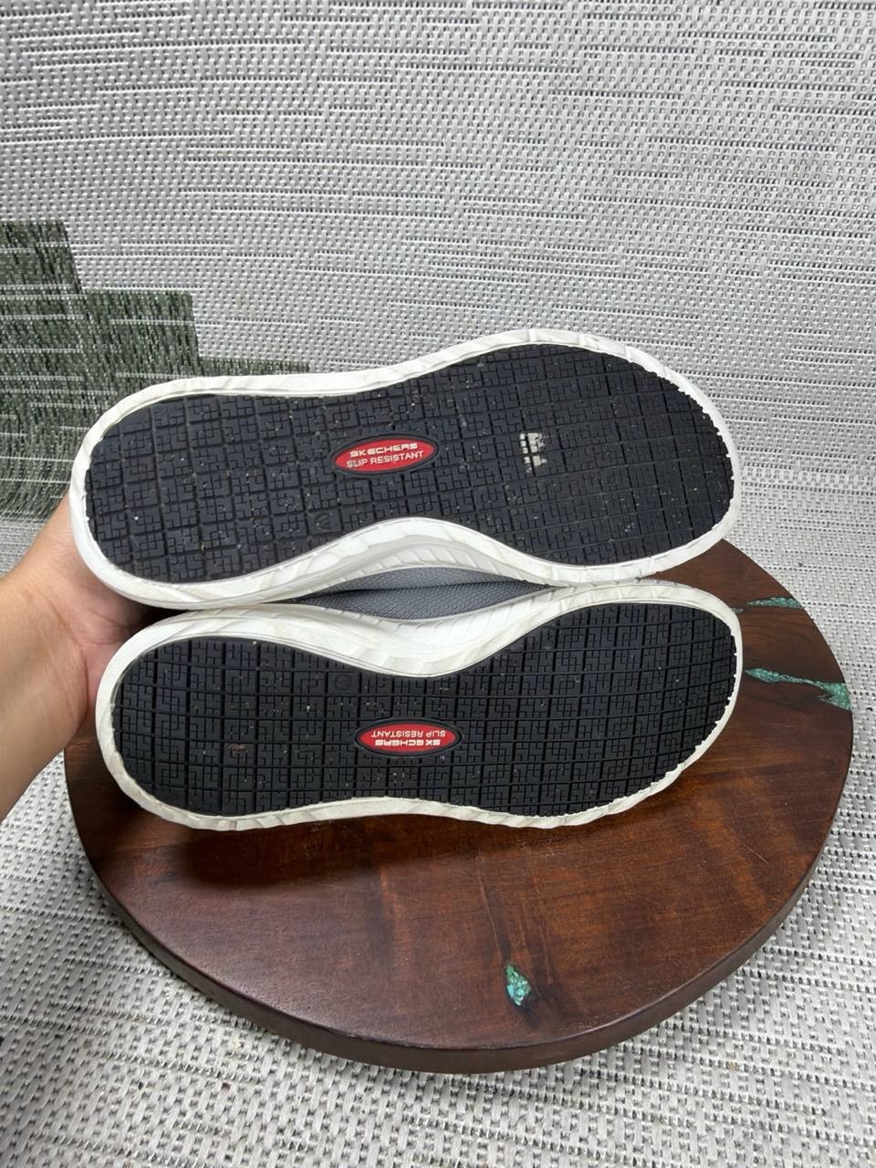 Skechers Shoes Womens Size 8 Wide Squad Chaos Soft Toe Work Gray Slip Resistant