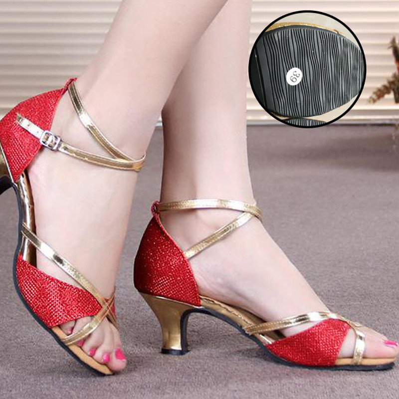 Lady Latin Shoes Glitter High Heels Salsa Stage Modern Dancing Ballroom Outdoor