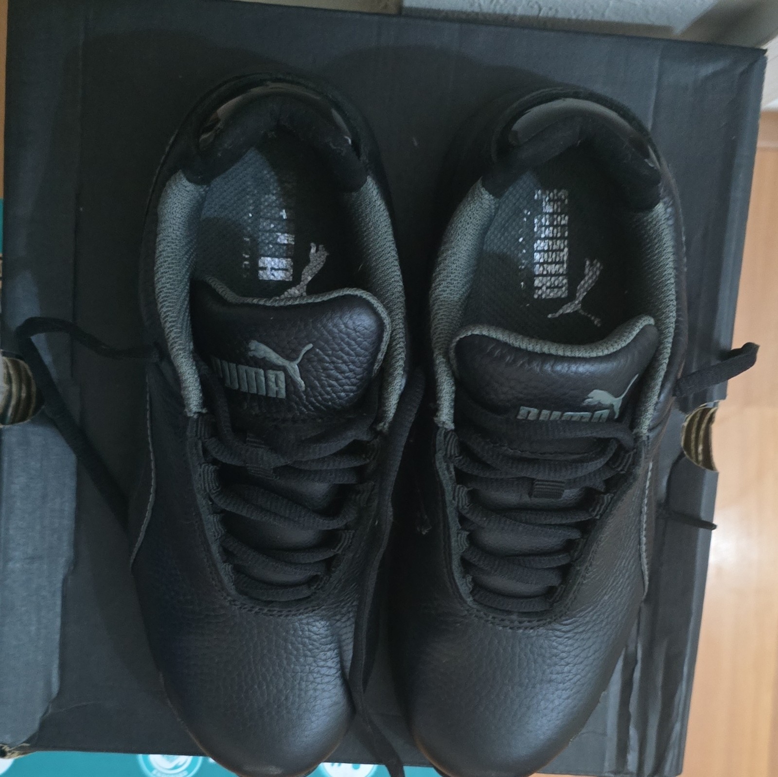 PUMA Velocity SD Black Leather Lace-Up Low TopAthletic SneakerWorkwear,Pre-Owned