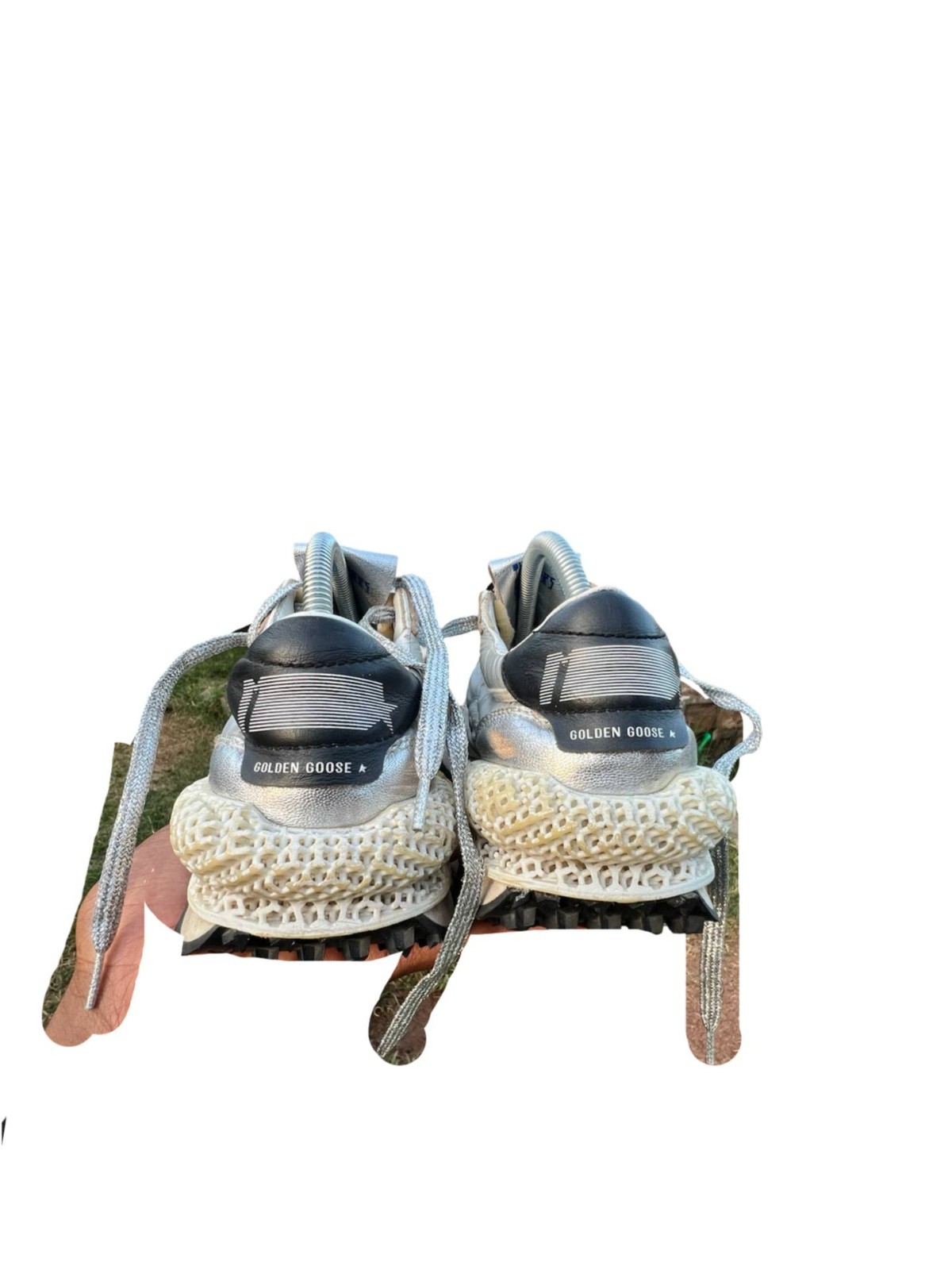 Golden Goose Marathon R Silver Metallic Sneakers EU 37 US 7 Made in Italy