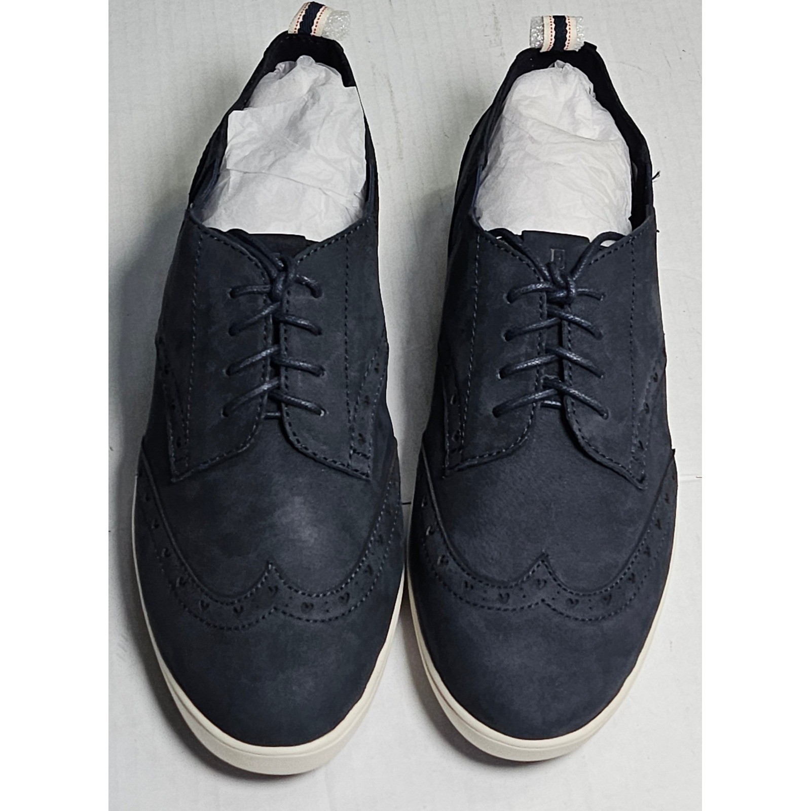 ED Ellen DeGeneres Averie Womens 8.5 Navy Blue Leather Wingtip Oxford Shoes