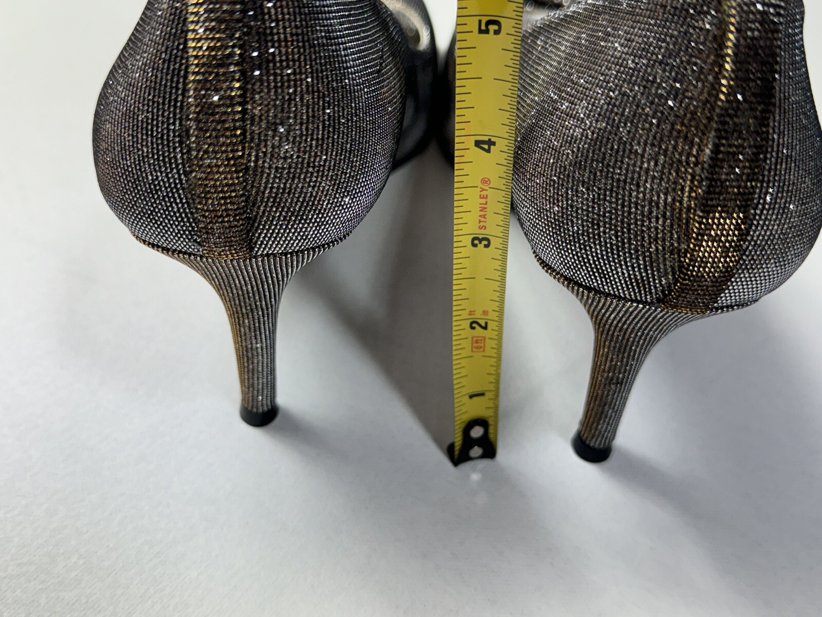 Stuart Weitzman Poco Pyrite Bowover Open Toe Evening Heel Pump Sz 10.5 NEW