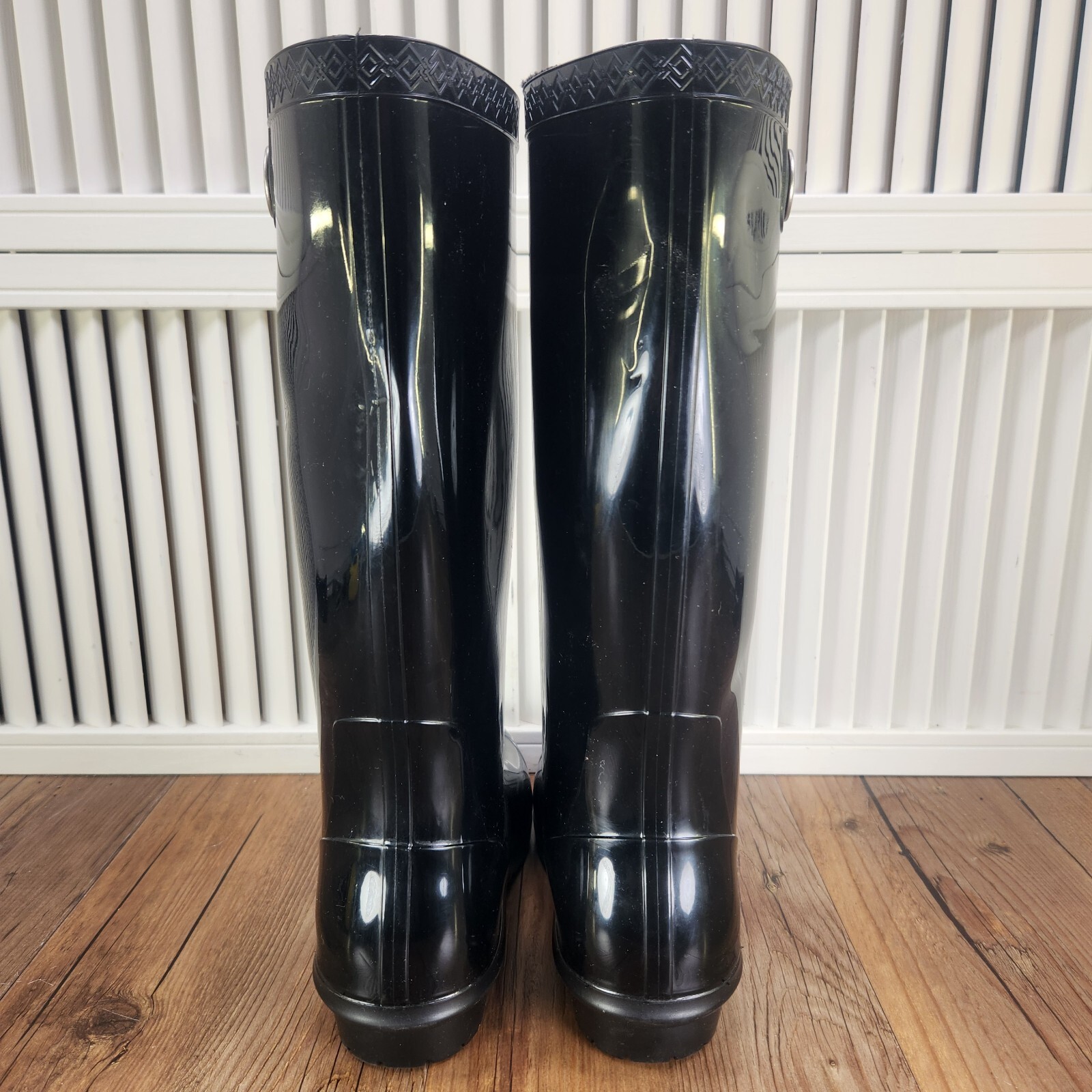 UGG Shaye Rain Boots Women’s Sz 5 Black Tall Waterproof Rubber Style Made In USA