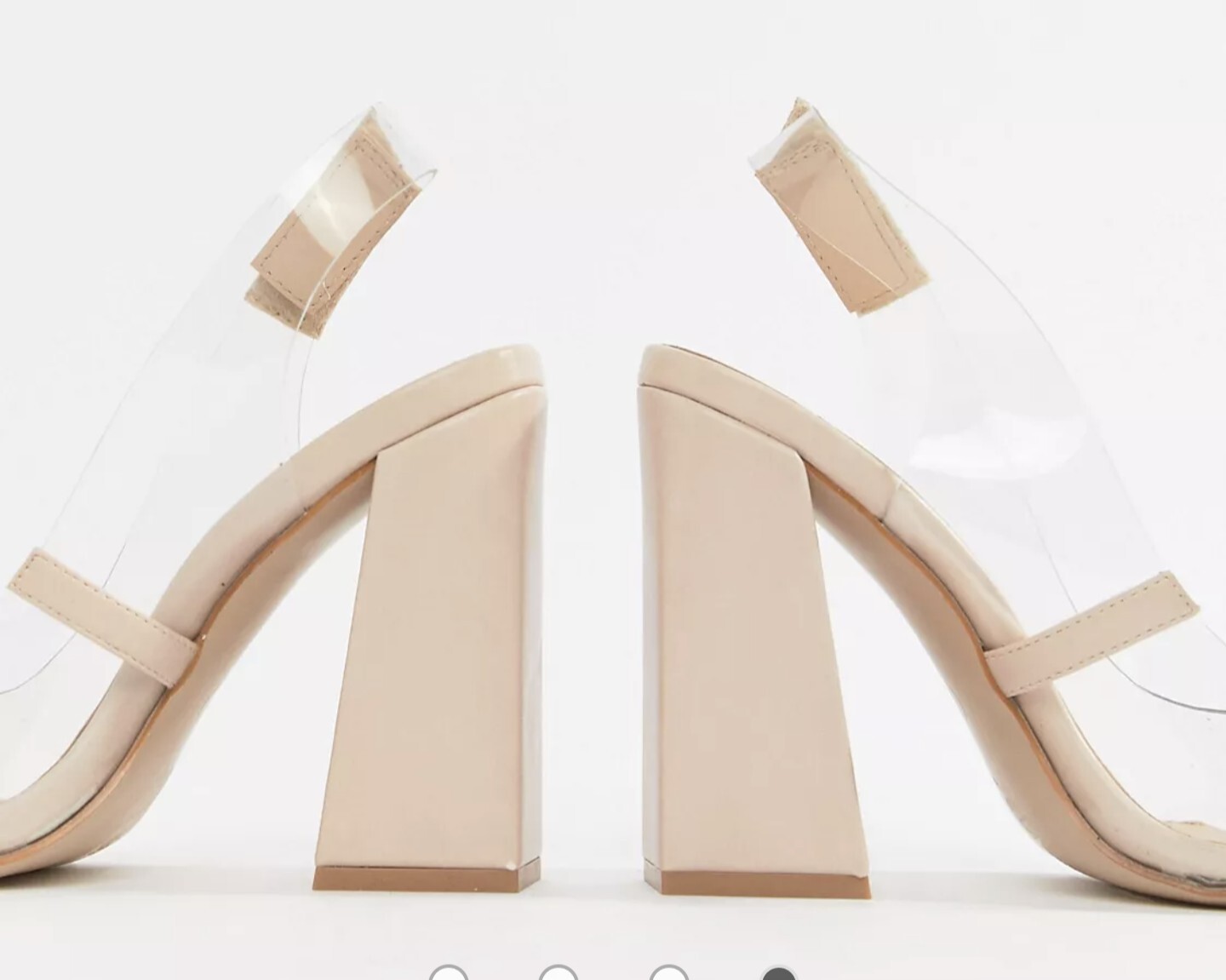 Public Desire Lure Nude Clear Block Heel Sandals Size US 5.5 EU 36