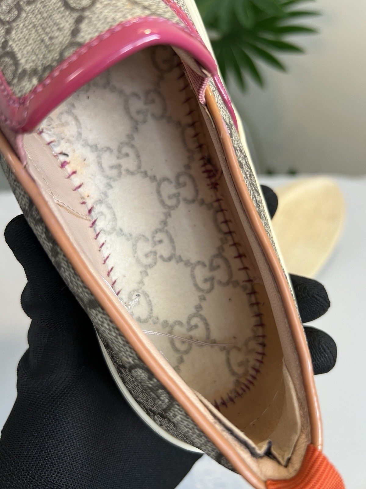 GUCCI GG Supreme Monogram Womens Slip On Sneakers EU 35 || US 4.5