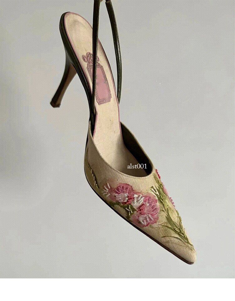 High Heels Shallow Women Sandals Flower Summer Women Pumps Shoes Dress Party