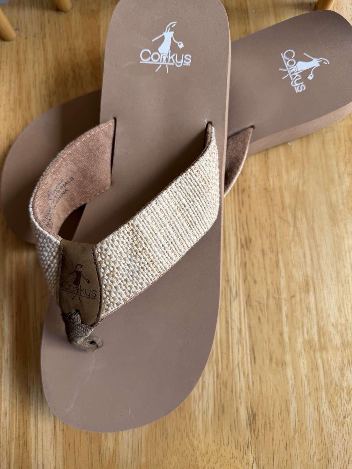 Corkys Boutique tan Flip Flop Size 10