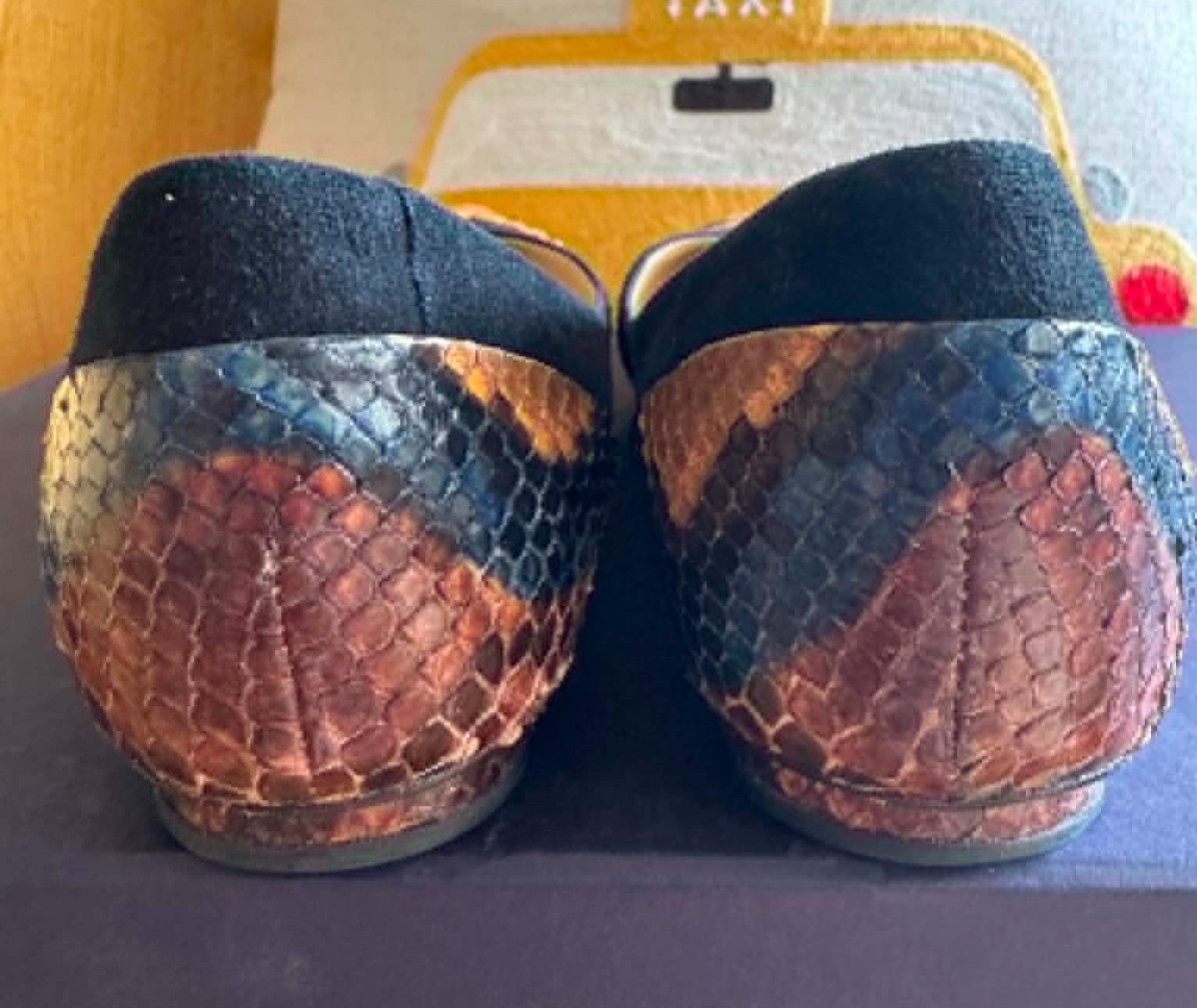 ALEXANDRE BIRMAN Python Snake Skin Suede Leather Ballerina Flats Size 37