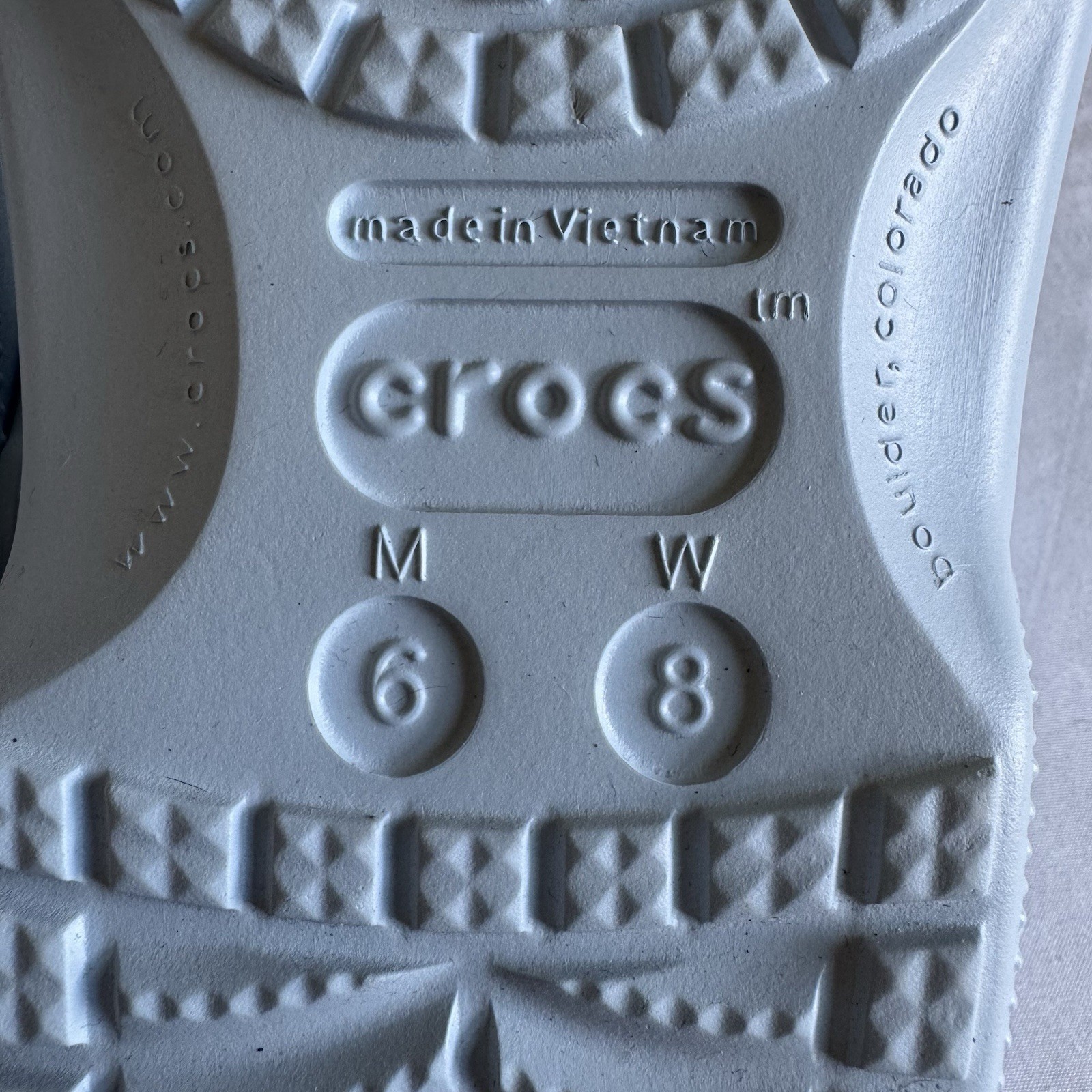 Crocs Baya Clogs Mineral Blue M6 W8 NWT Logo Lightweight Slip On Comfort Unisex