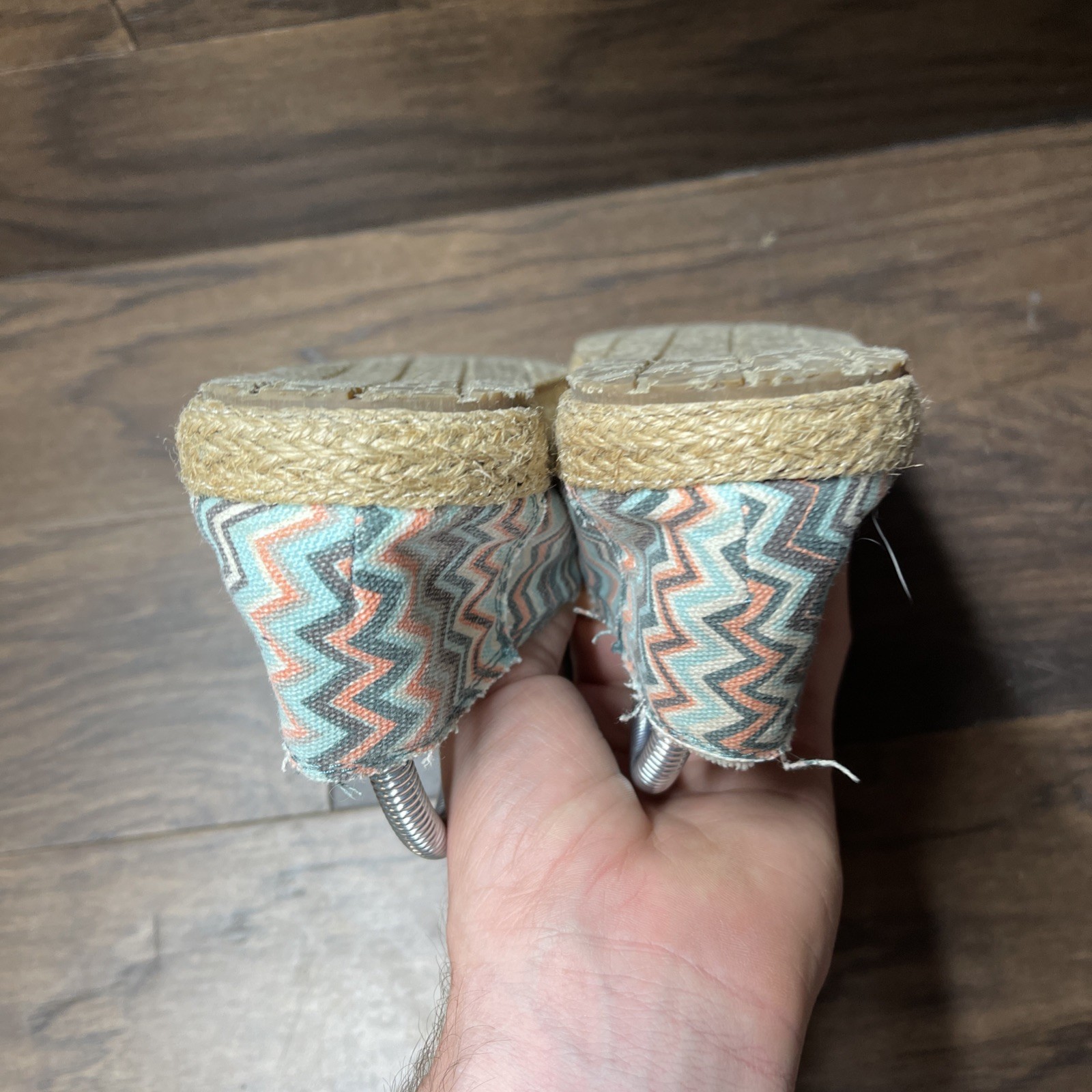 SANUK Women’s Funky Fiona Chevron Flats Sz 10 Loafers Shoes Teal Blue Multicolor