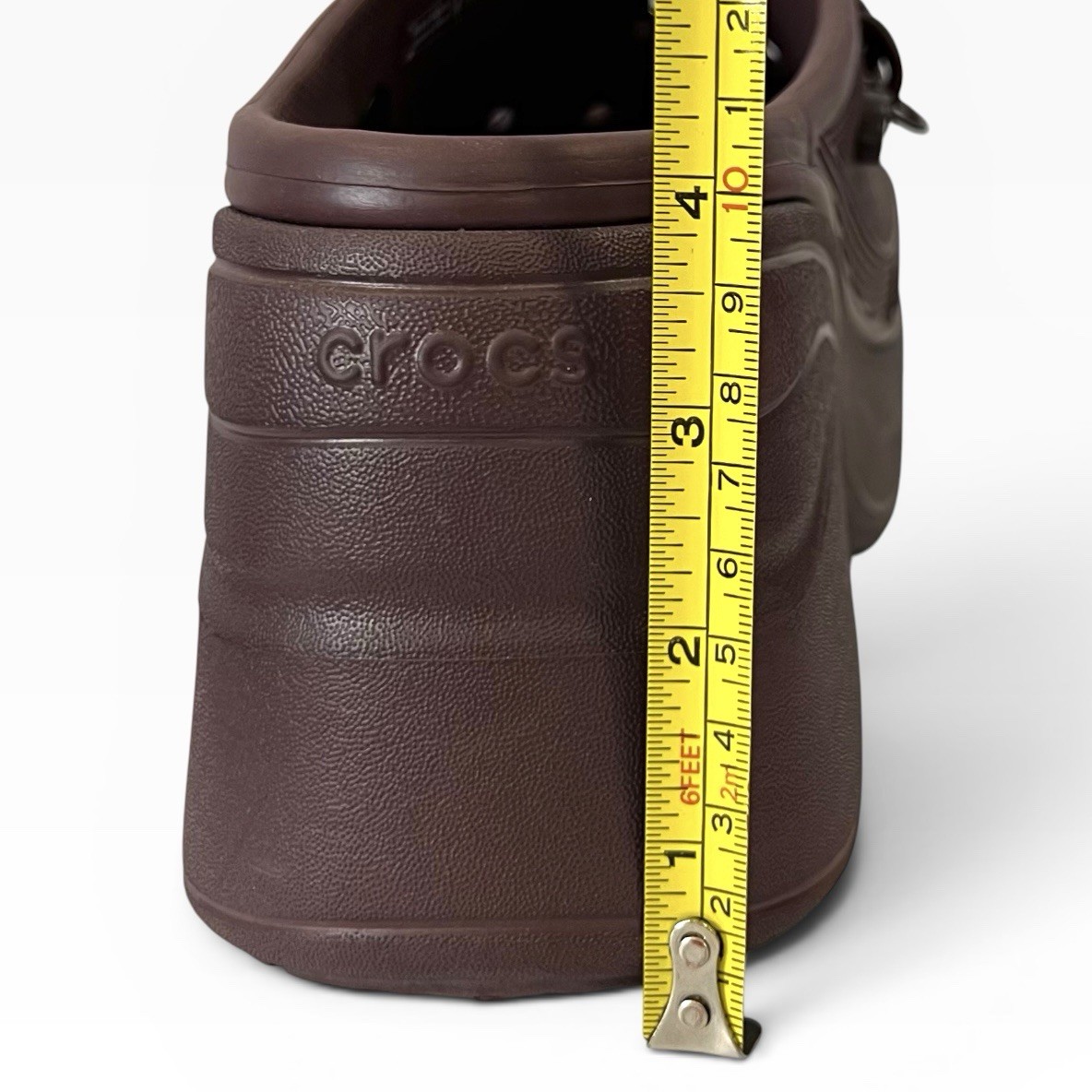Crocs Siren Chain Platform Clogs Womens 11 Burgundy Chunky Heel Iconic Comfort