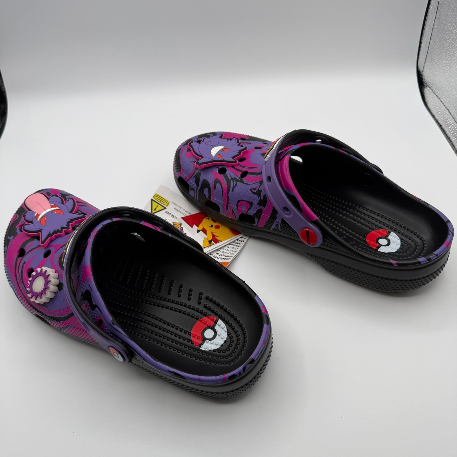Croc Pokemon Genger Classic Clog Purple Glow/Light Up M8/W10 NWT w/Box (B-41)