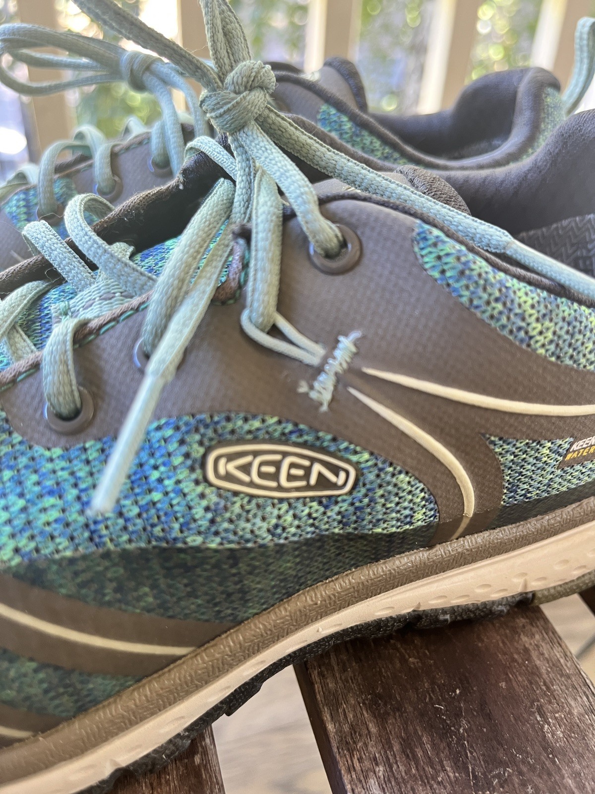 Keen Terradora II Waterproof Green Mesh Low Top Waterproof Hiking Size 7.5 Wmn’s