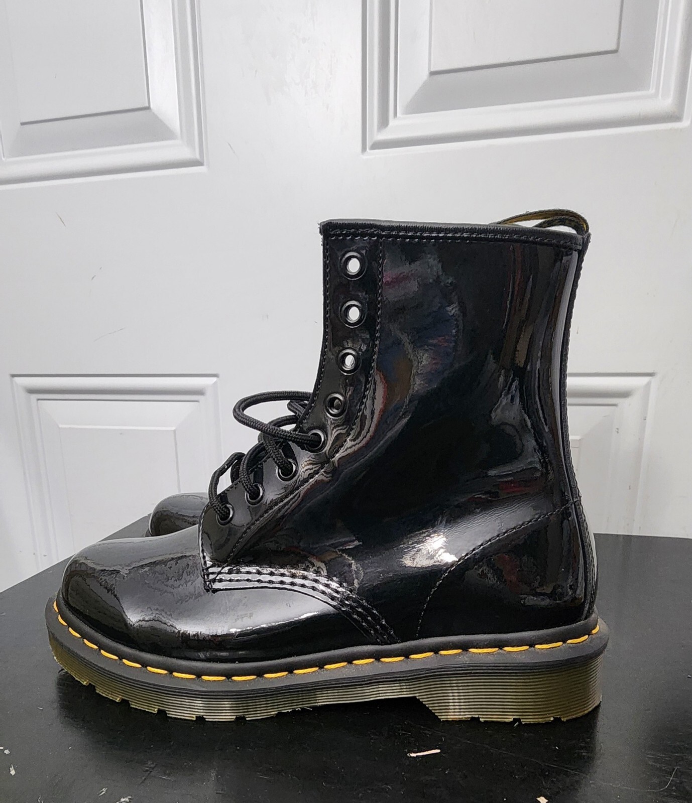 Dr. Martens 1460 Pascal Virginia Patent Leather Boots for Women, Size US 8