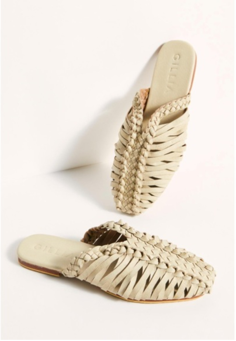 New Free People Gillia Lotta Woven Flats Size 7 MSRP: $159 Leather