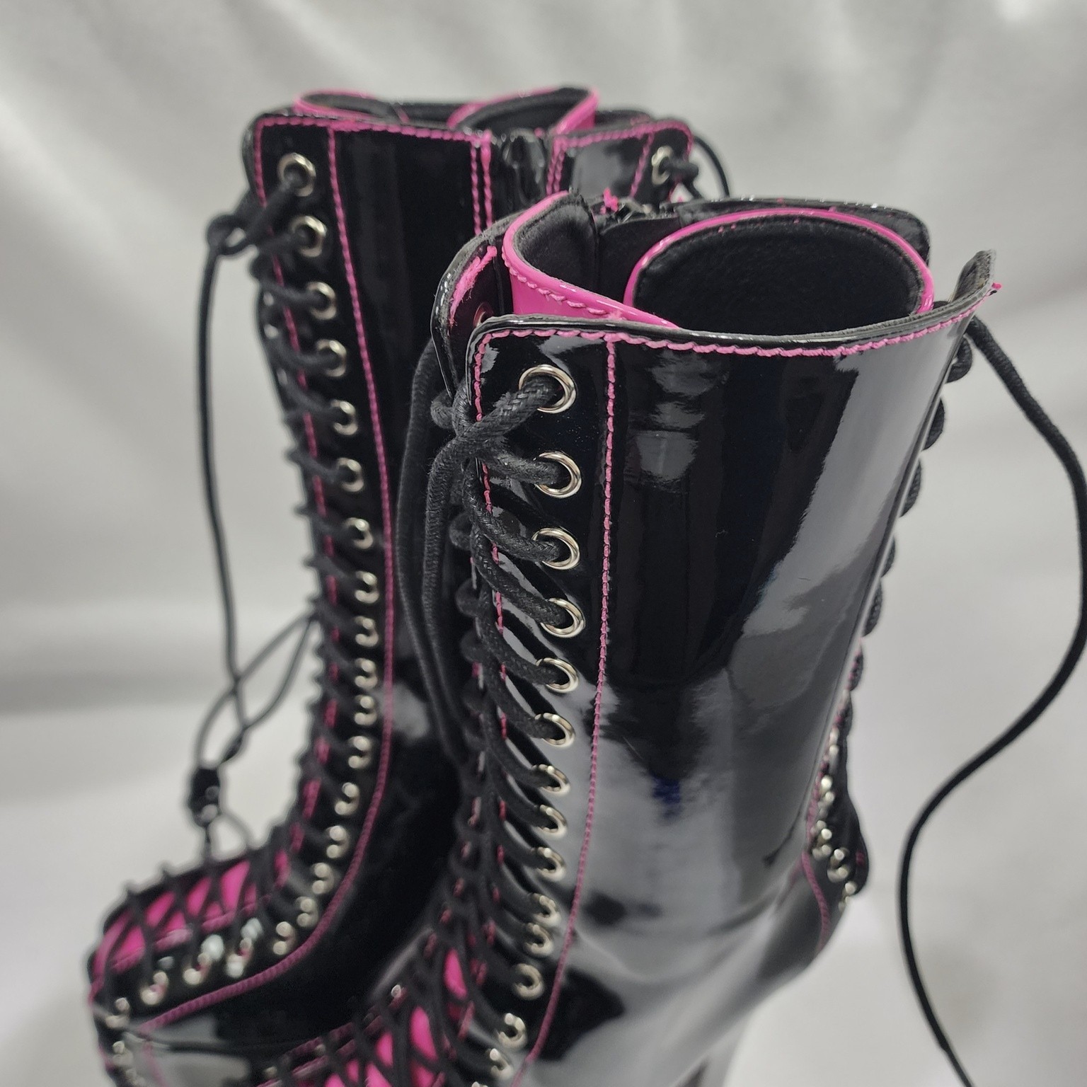Dolls Kill x Hustler Star Behavior Womens 6 M Platform Black Pink Stiletto Boots