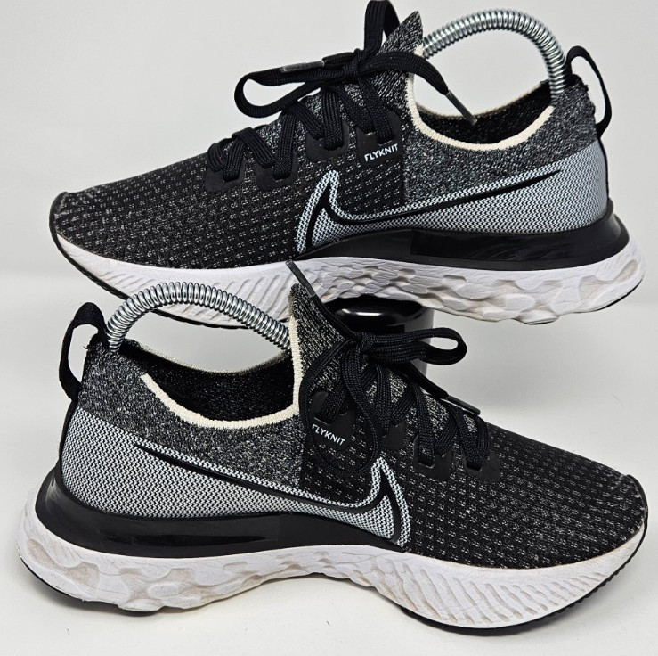 Nike React Infinity Run Flyknit 3 Black Grey Athletic Running Shoes Women’s Sz 8