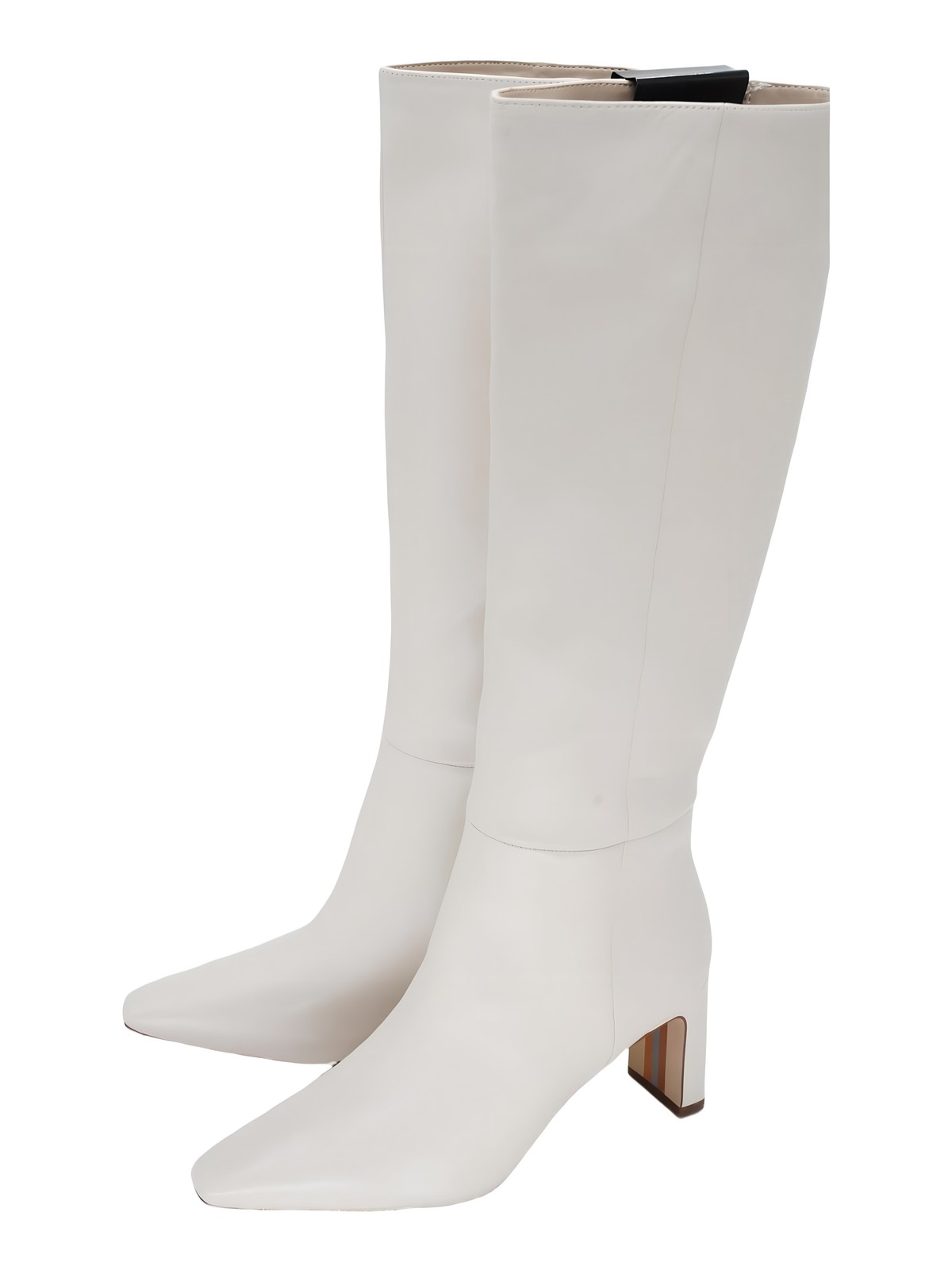 Sam Edelman Sylvia Knee High Dress Boots 2.75in Heel Modern Ivory 7.5M