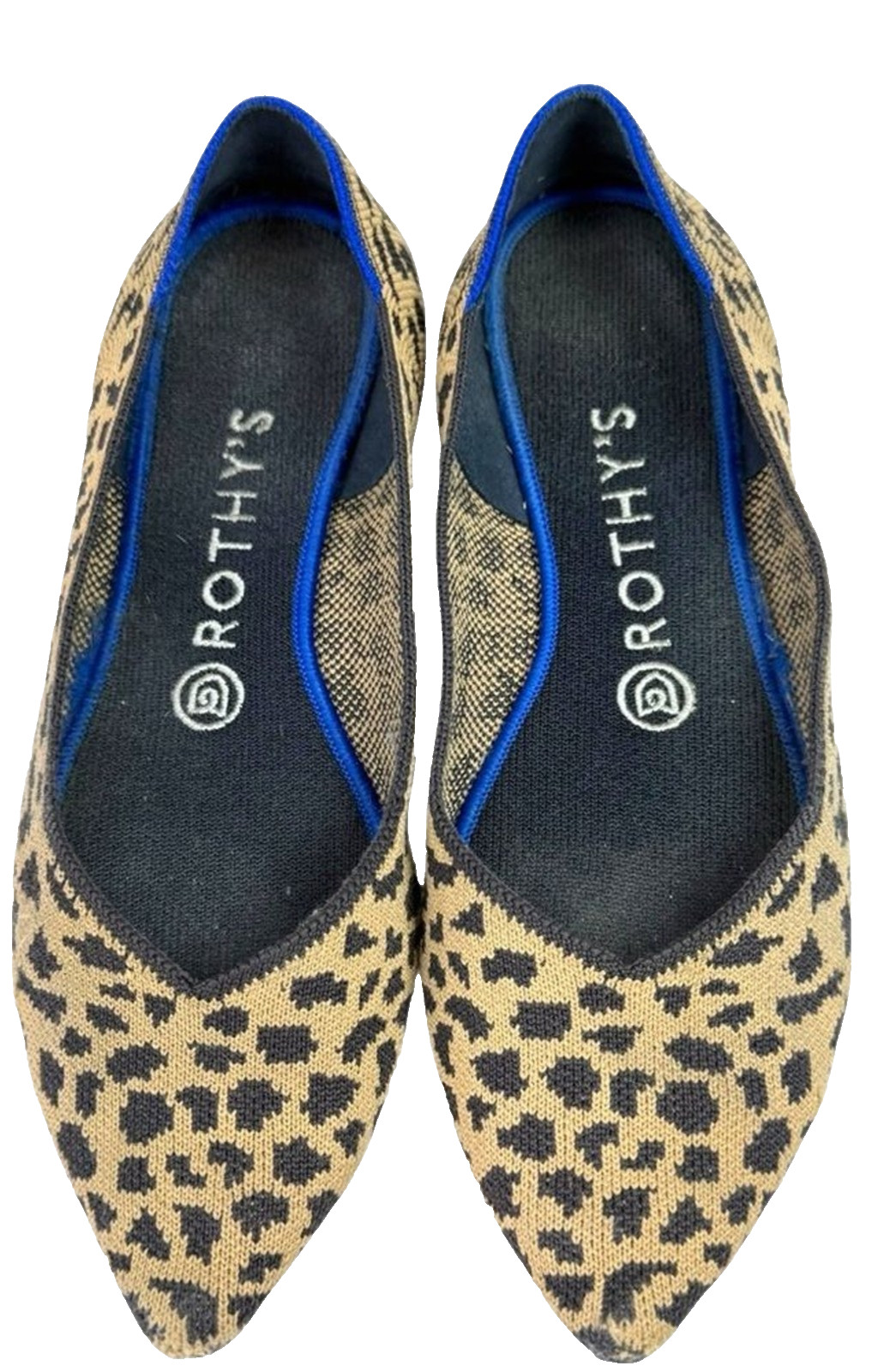 Rothy’s The Point Leopard Knit Ballet Flats Size 8 Preppy Coquette Office