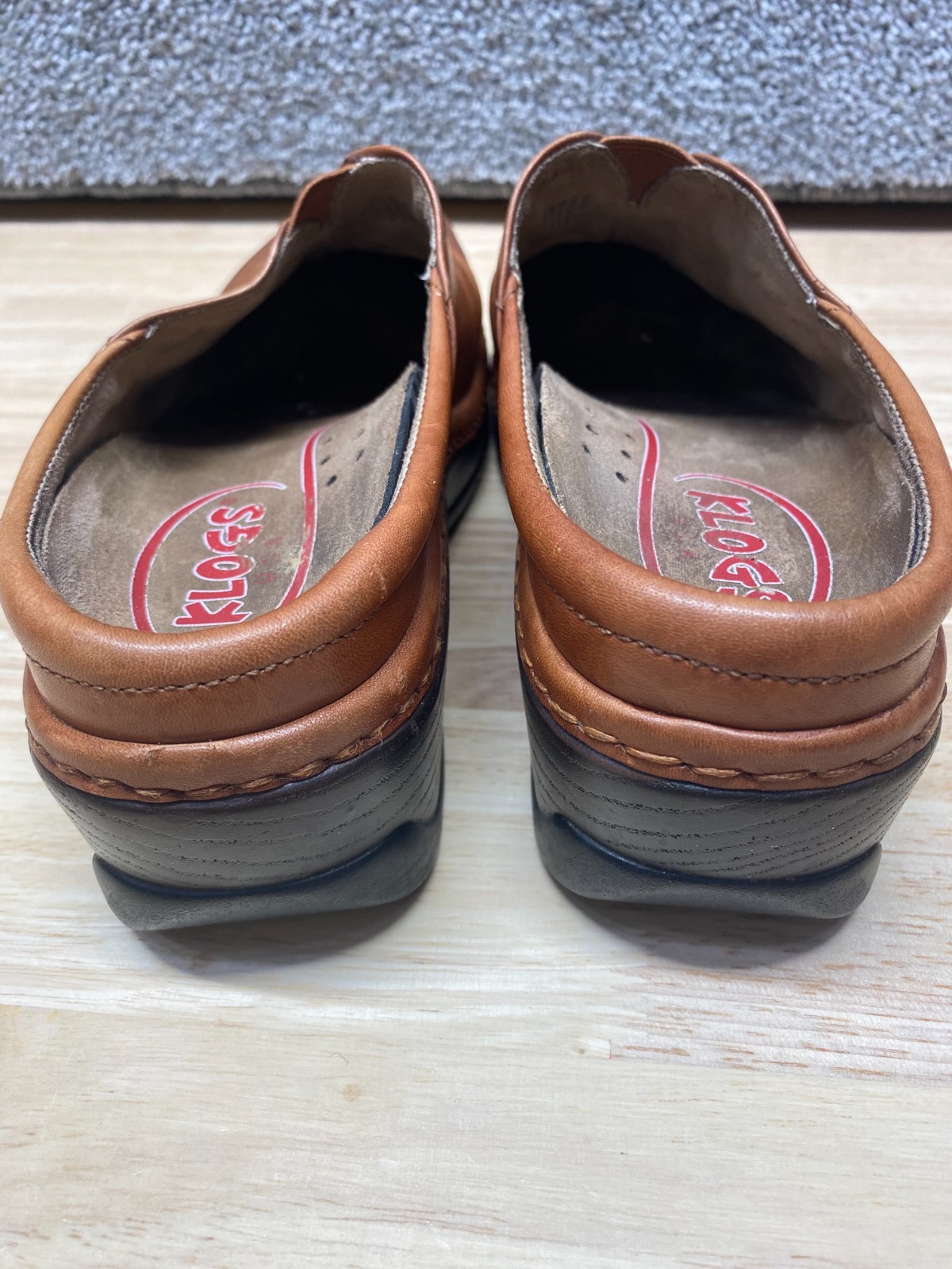 Klogs Womens 8 Slip On Flower Embellished Brn Leather Upper Workwear Casual