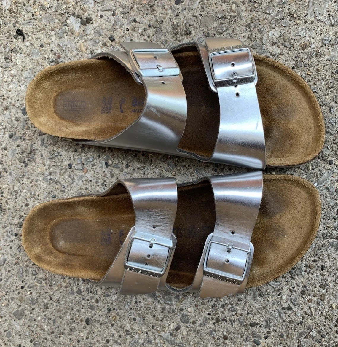 Birkenstock Arizona Women’s Sandals Eva Silver Buckle 40 / US 9