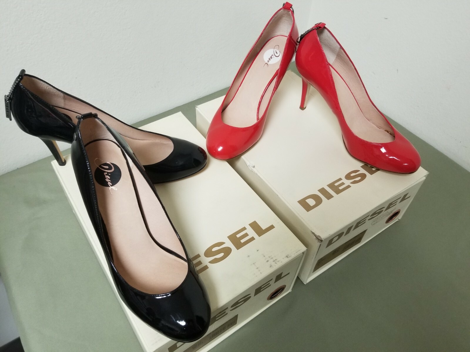 New Womens Diesel Life Patent Leather High Heel Shoes Pumps. Retail 140.00