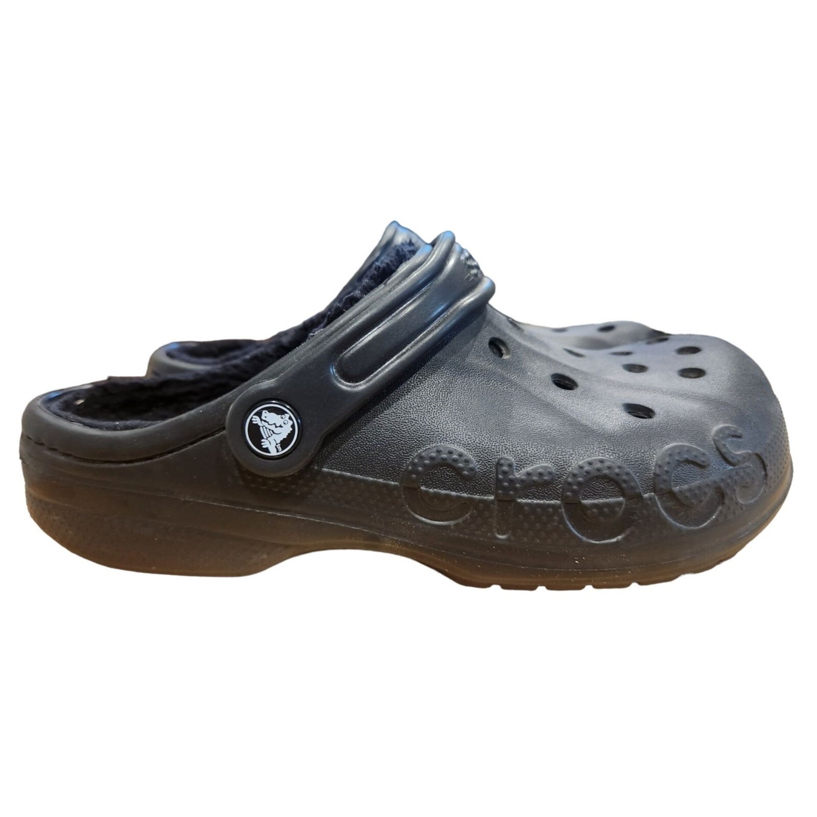 Crocs Baya Lined Clog Slip On Men’s Size 6 Womens 8 Black Faux Fur 205969