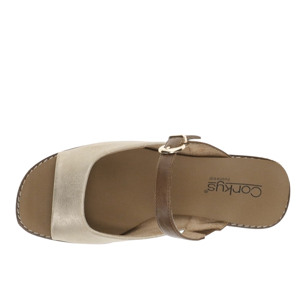 Corkys Treat Yourself Wedge Womens Gold Casual Sandals 41-0793-GCBO