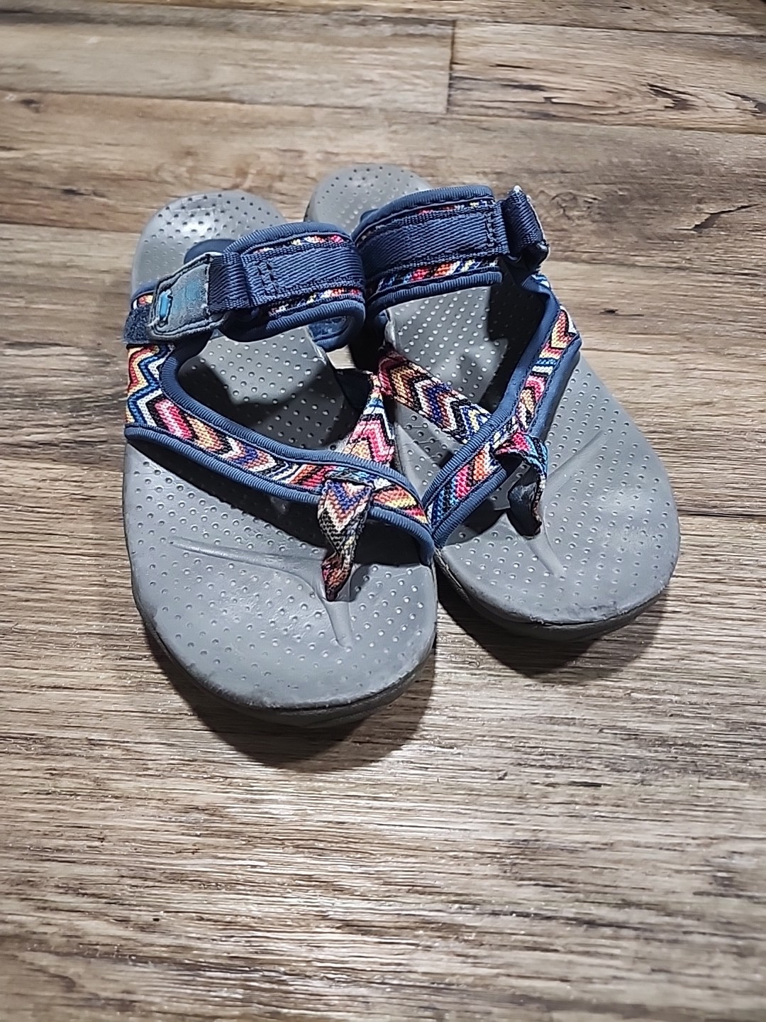 Skechers Outdoor Lifestyle Lot of 2 Beige Orange Blue Mesh Slide Sandals Women 8